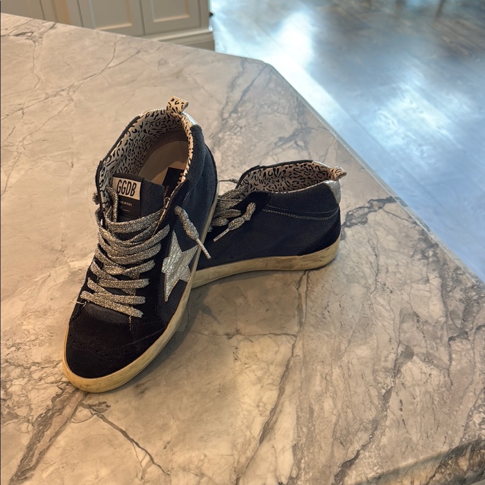Golden Goose Black Sneakers with White Star